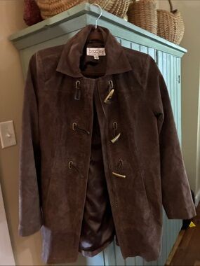Vintage Bradley Genuine Suede Brown Toggle Coat